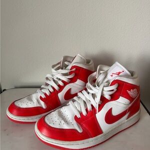 Jordan White and Red Sneakers